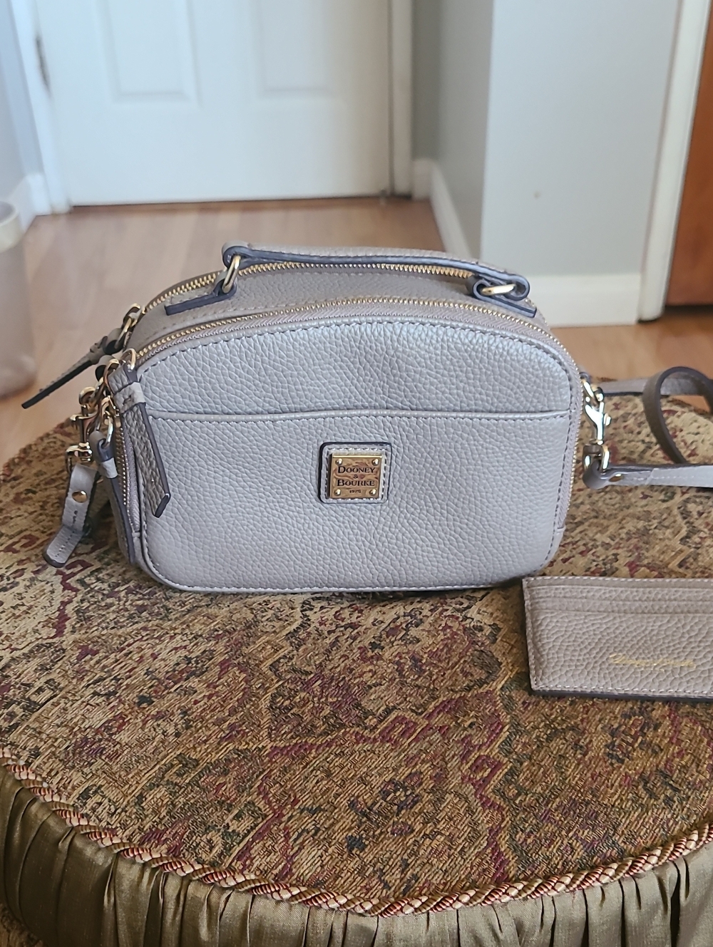 Dooney & Bourke Pebbled Leather Crossbody Bag in Light Gray